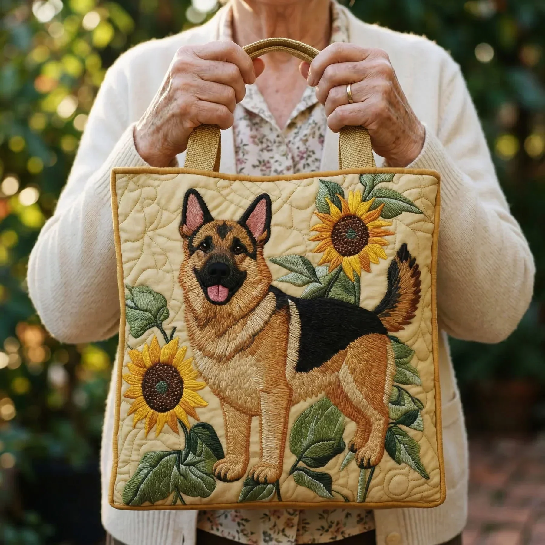 Artisan Bag - German Shepherd Floral - Image 2