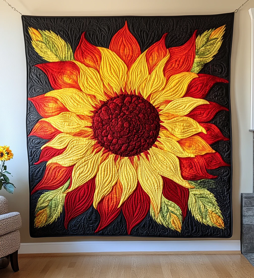 Artistic Sunflower Blanket
