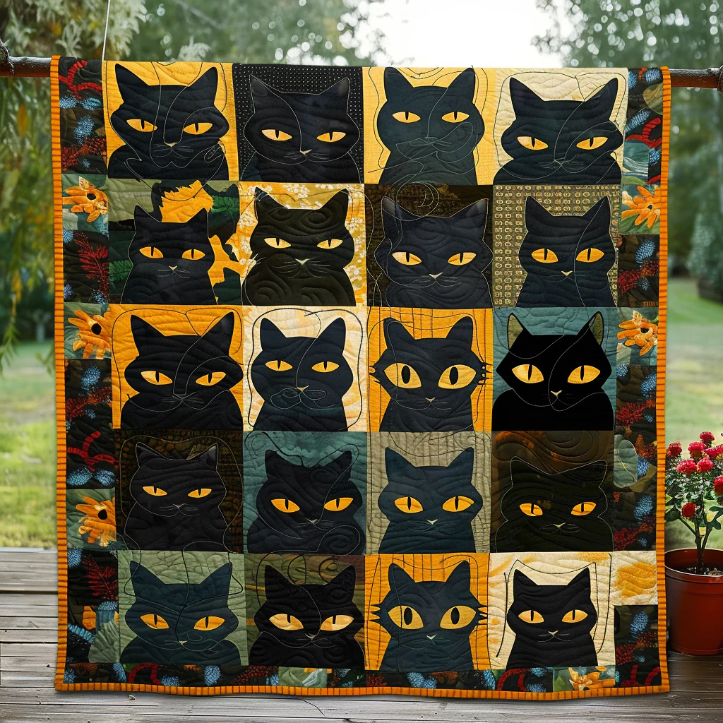 Autumn Black Cats Blanket