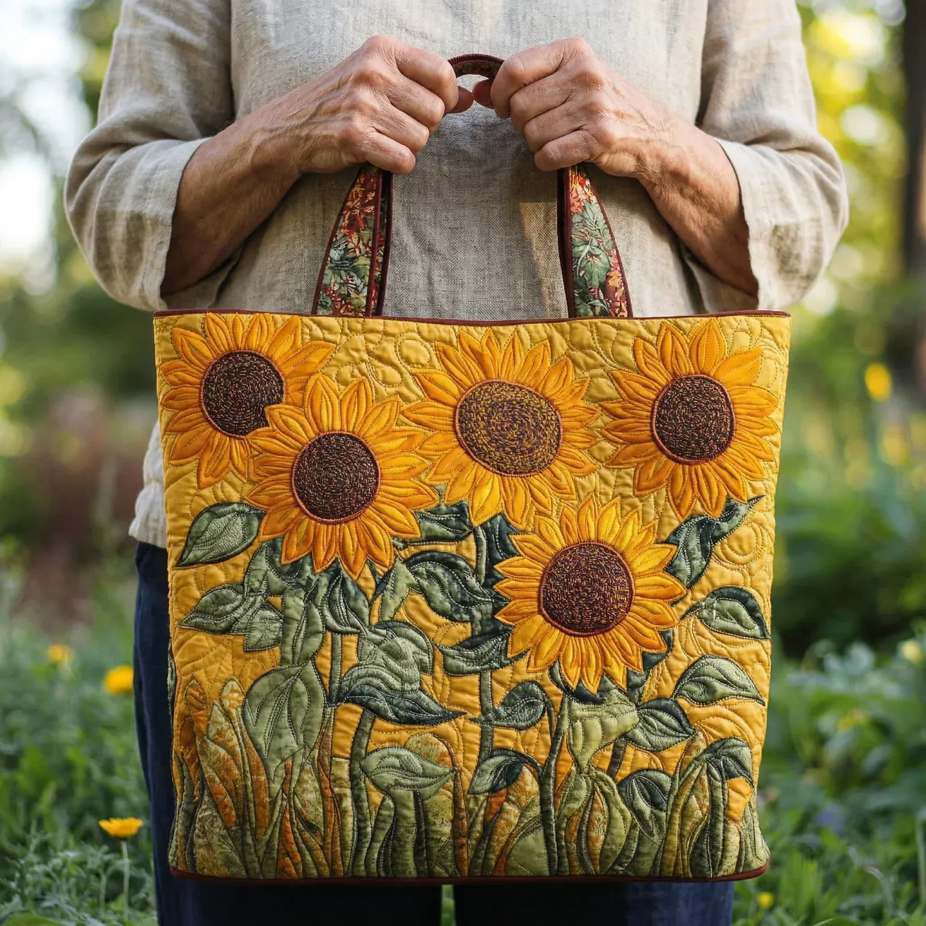 Classic Quilted Bag - Sunflowers - Image 2