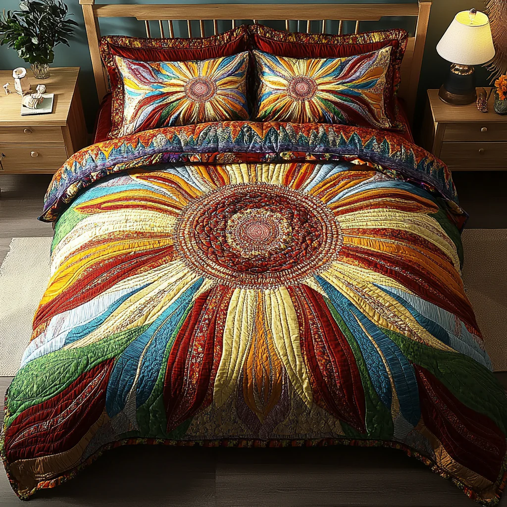 Rainbow Sunburst 3-Piece Bedding Set